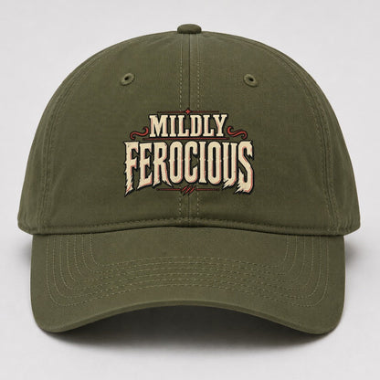 Mildly Ferocious American Wit Baseball Cap – Army Green