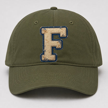 Varsity Chenille F Monogram Baseball Cap – Army Green