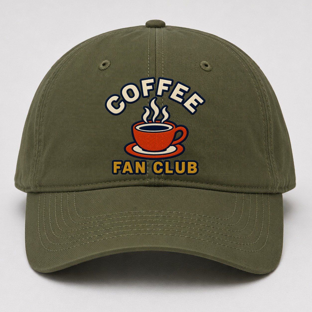 Coffee Fan Club Baseball Cap – Army Green