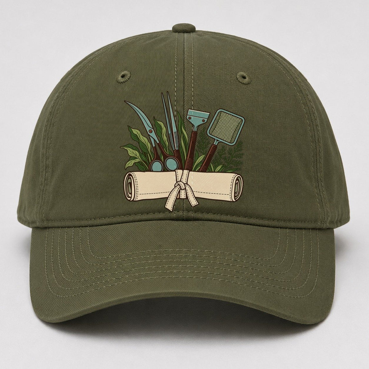 Aquarium Tool Roll Aquarium Keeping Baseball Cap – Army Green