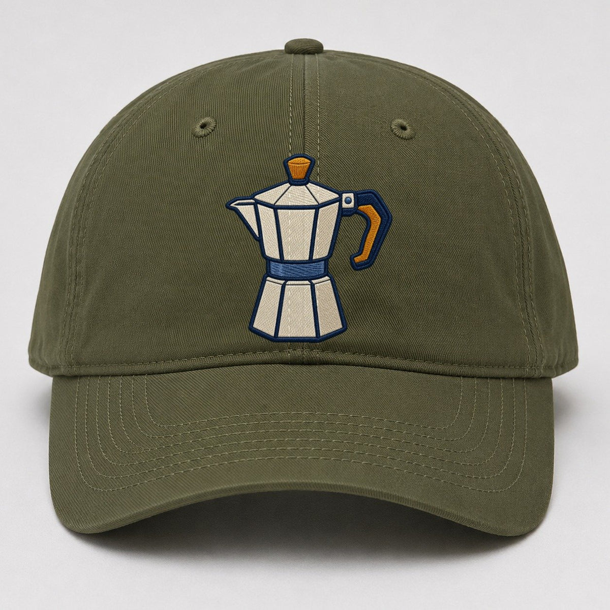 Moka Coffee Pot Tiny Solo Marks Baseball Cap – Army Green