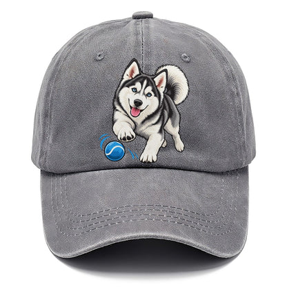 Blue-Eyed Husky Chasing Ball Classic Cap – Urban Haze