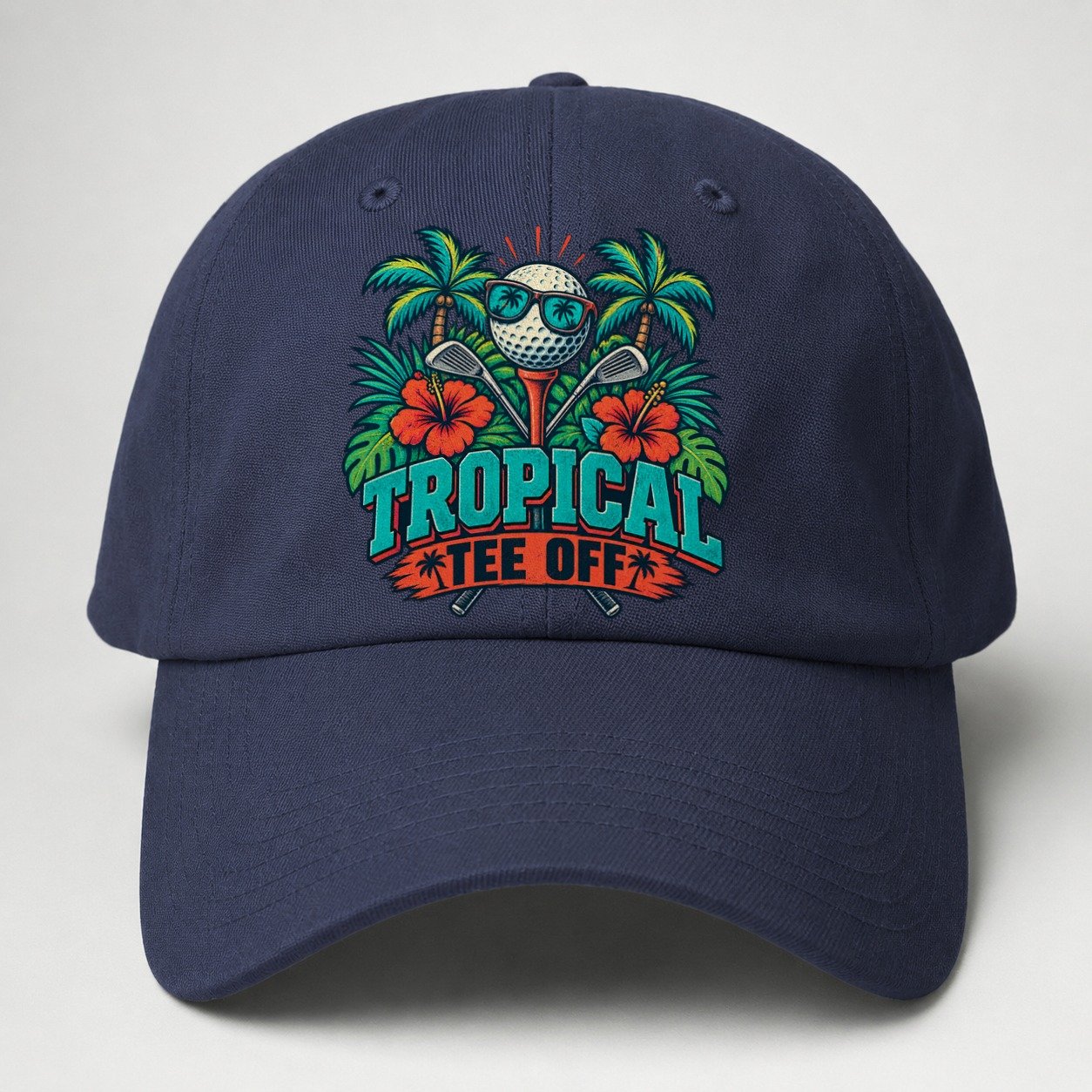 Tropical Tee Off Golf Life Baseball Cap – Twilight Navy