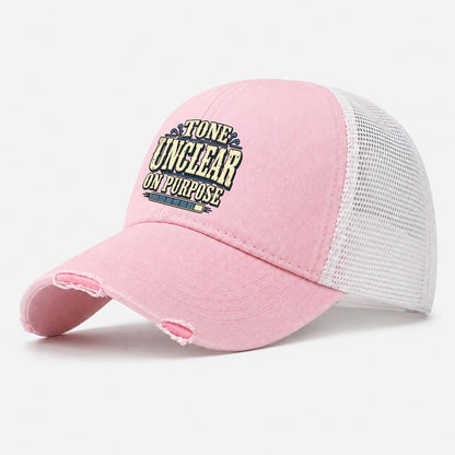 Tone Unclear On Purpose American Wit Washed Trucker Hat – Light Pink