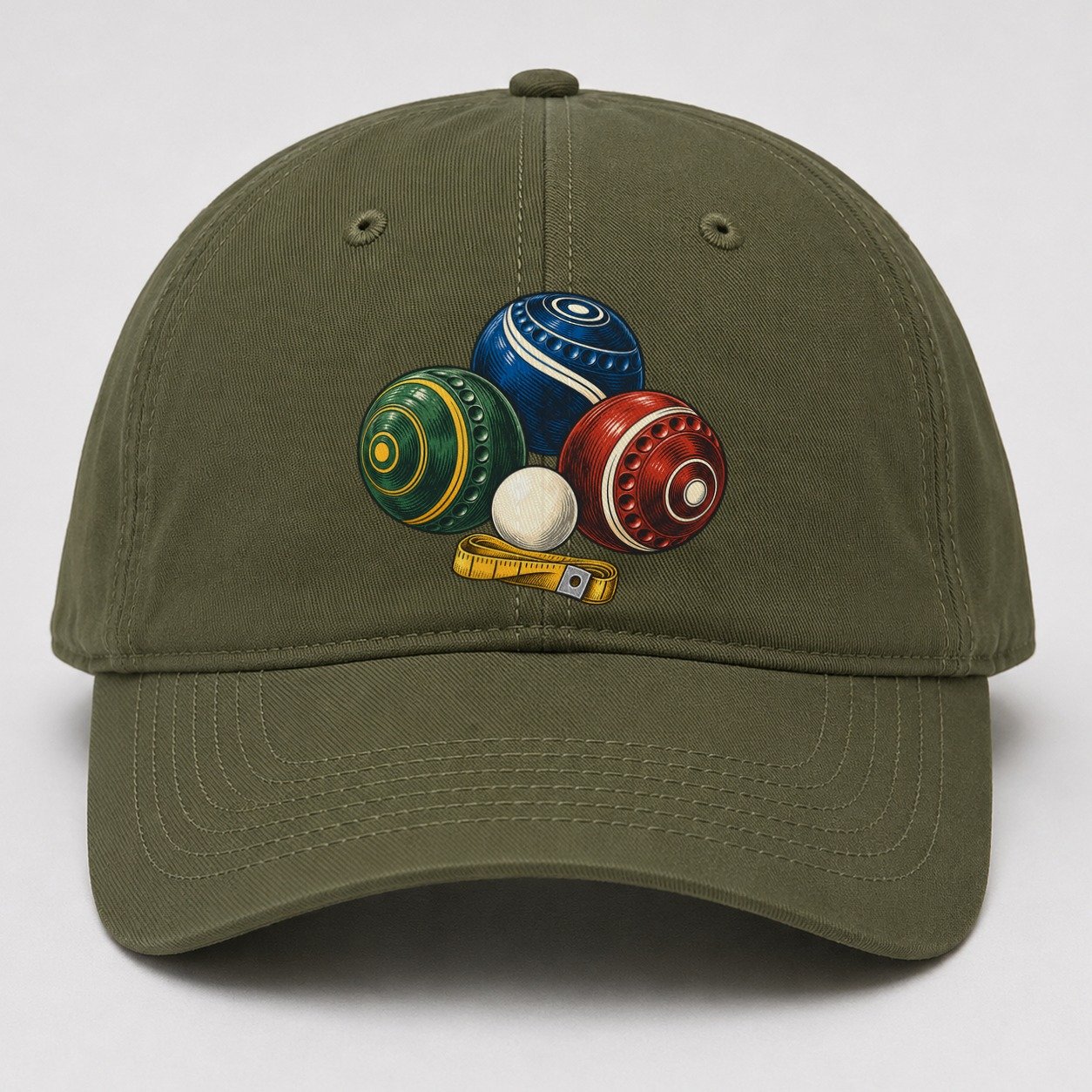 Lawn Bowls And White Jack Australia Cultural Icons Baseball Cap – Army Green
