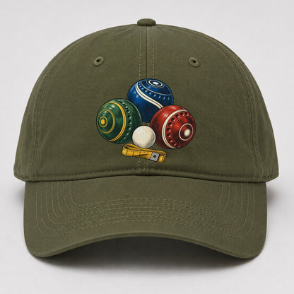 Lawn Bowls And White Jack Australia Cultural Icons Baseball Cap – Army Green