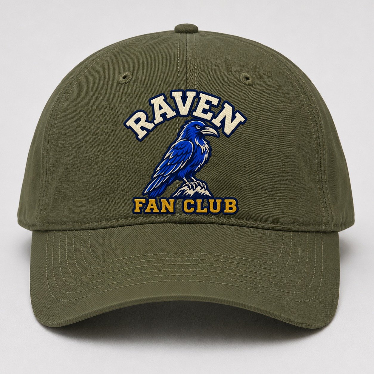 Raven Fan Club Baseball Cap – Army Green