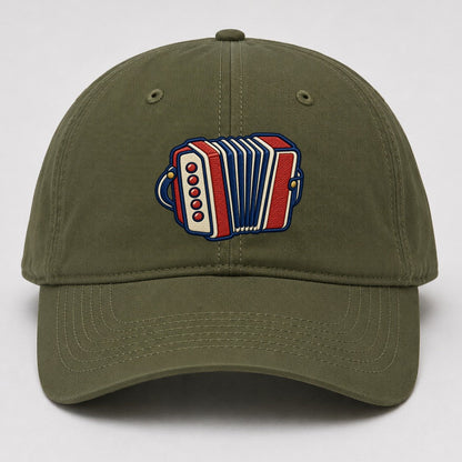 Button Accordion Tiny Solo Marks Baseball Cap – Army Green