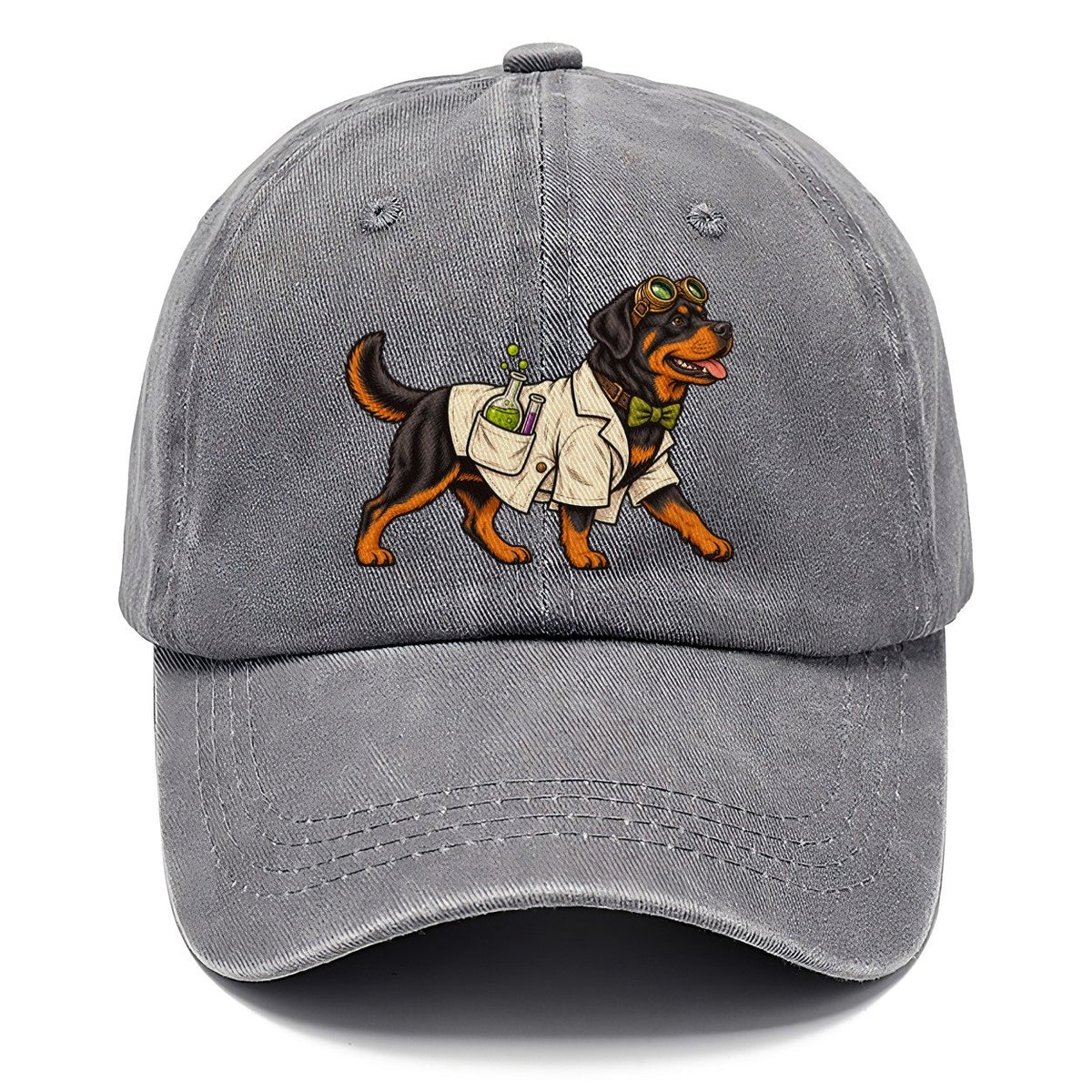 One Rottweiler In Halloween Costume Mad Scientist Costume With A Tiny Lab Coat And Goggles Halloween Dog Parade Classic Cap – Urban Haze