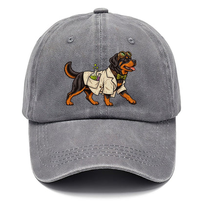 One Rottweiler In Halloween Costume Mad Scientist Costume With A Tiny Lab Coat And Goggles Halloween Dog Parade Classic Cap – Urban Haze