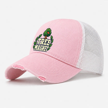 Tree Magnet Disc Golf Washed Trucker Hat – Light Pink
