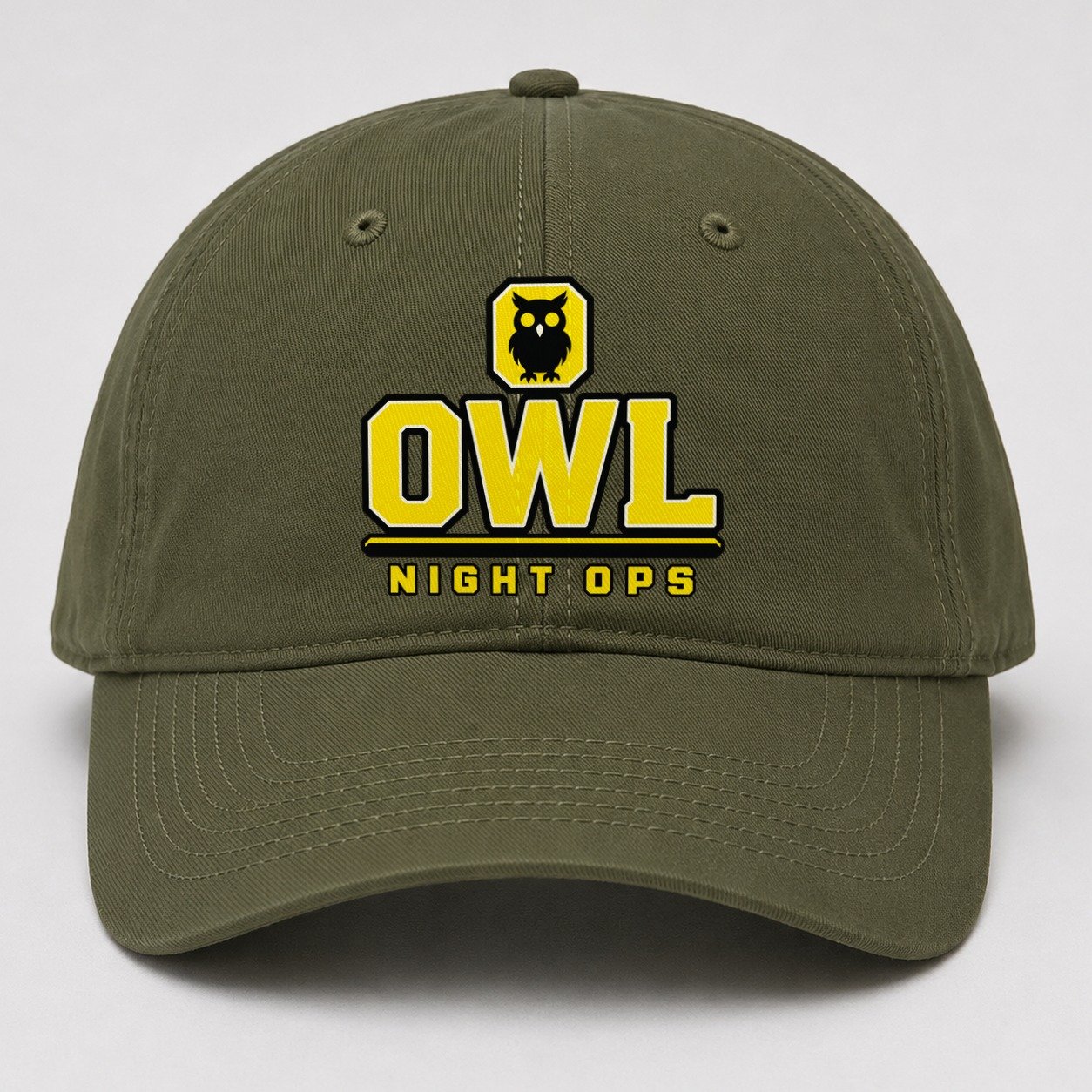 Owl Night Ops Heavy Duty Baseball Cap – Army Green