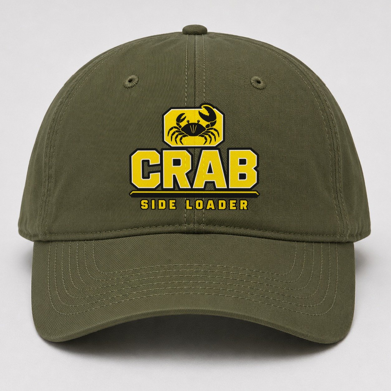 Crab Side Loader Heavy Duty Baseball Cap – Army Green