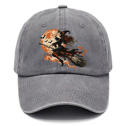 Witch on Broomstick with Full Moon Classic Cap – Urban Haze
