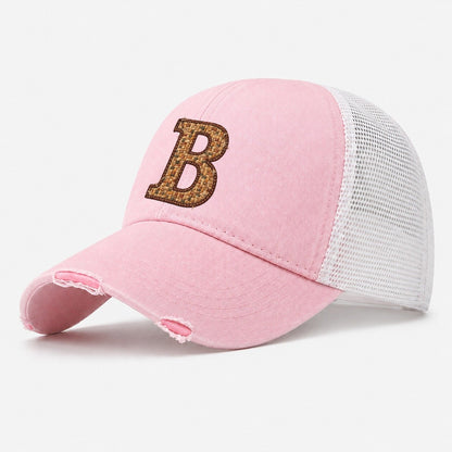 Woven Tweed B Monogram Washed Trucker Hat – Light Pink