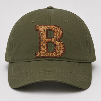 Woven Tweed B Monogram Baseball Cap – Army Green