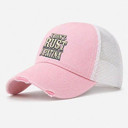 I Don T Rust I Patina American Wit Washed Trucker Hat – Light Pink