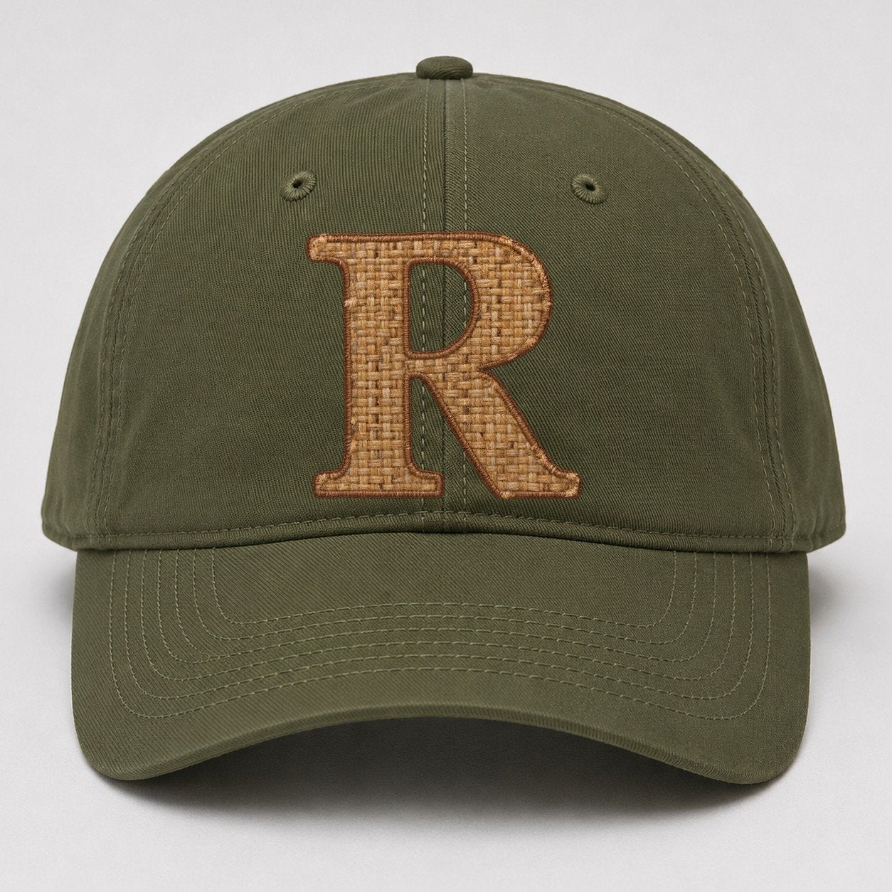 Woven Tweed R Monogram Baseball Cap – Army Green