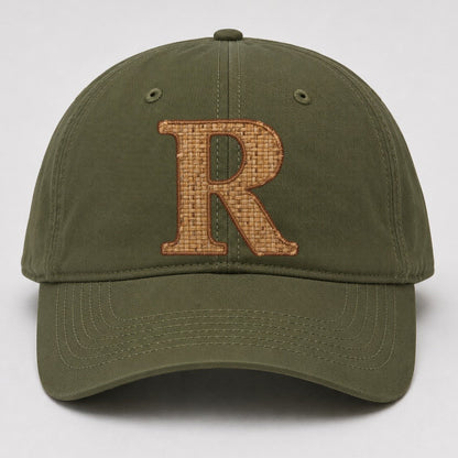 Woven Tweed R Monogram Baseball Cap – Army Green