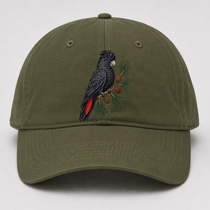 Glossy Black Cockatoo And She Oak Cones Australia Cultural Icons Baseball Cap – Army Green
