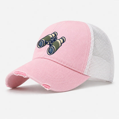 Field Binoculars Tiny Solo Marks Washed Trucker Hat – Light Pink