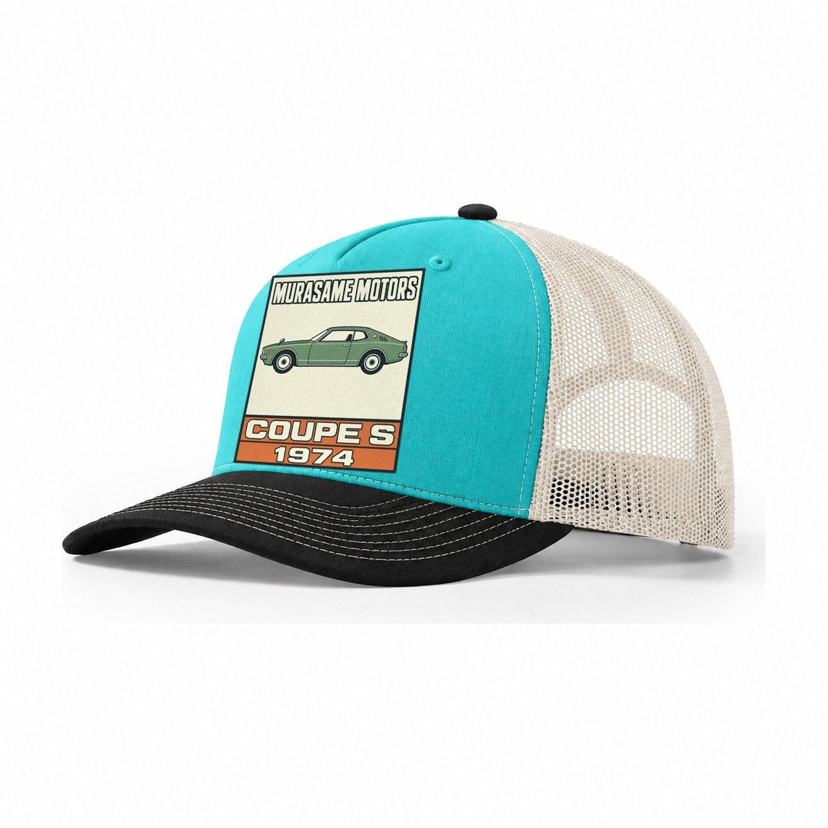 Murasame Coupe S Showa Speed Plates Trucker Hat – Aqua Black White
