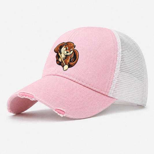 Otter Pool Shooter Sundown Familiars Washed Trucker Hat – Light Pink