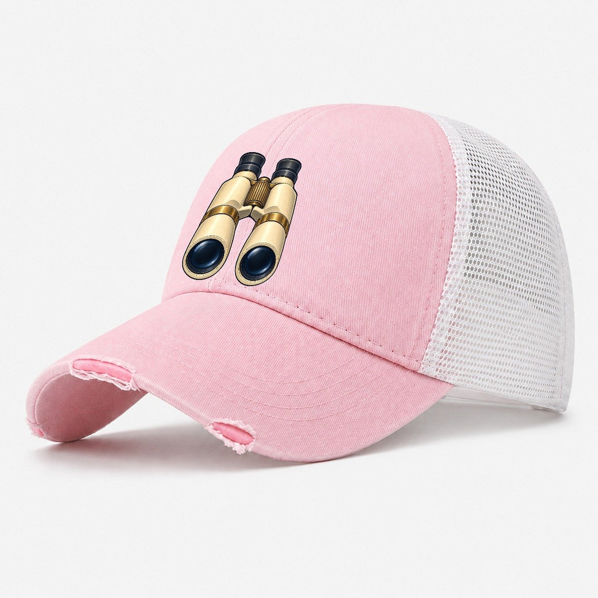 Observing Binoculars Astronomy And Stargazing Washed Trucker Hat – Light Pink