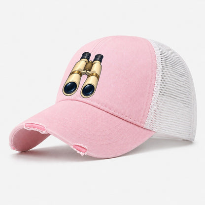 Observing Binoculars Astronomy And Stargazing Washed Trucker Hat – Light Pink