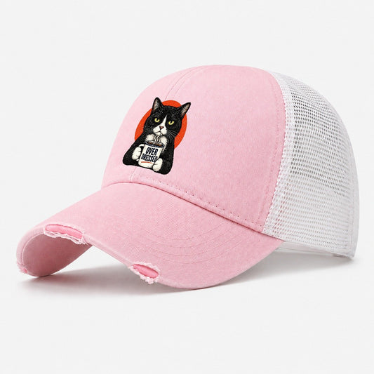 Tuxedo Cat Mug Truths Washed Trucker Hat – Light Pink