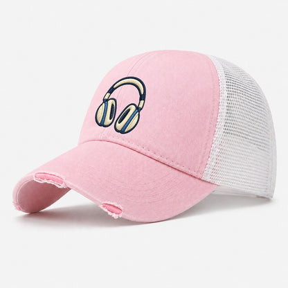 Over Ear Headphones Tiny Solo Marks Washed Trucker Hat – Light Pink
