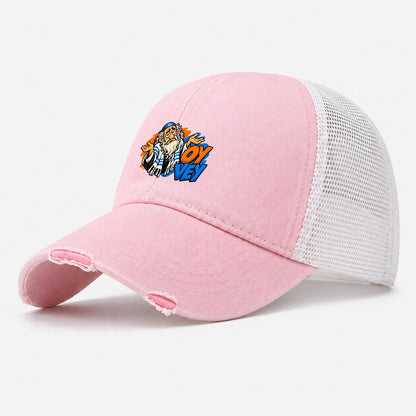 Oy Vey Drama Judaism Heritage Pop Art Washed Trucker Hat – Light Pink