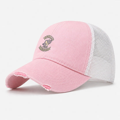 Elephant Animal Puns Washed Trucker Hat – Light Pink