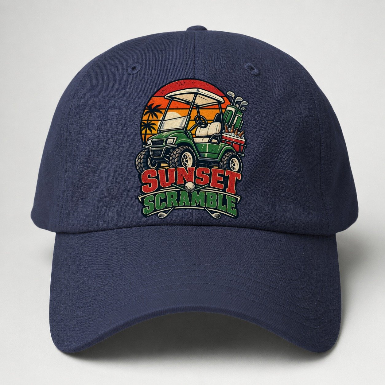 Sunset Scramble Golf Life Baseball Cap – Twilight Navy