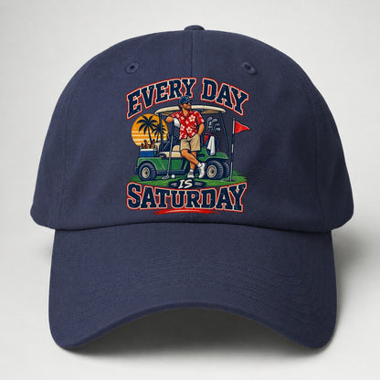 Every Day Is Saturday Golf Life Baseball Cap – Twilight Navy