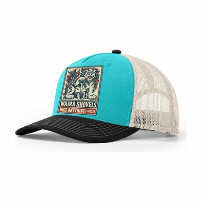 Waira Shovels Yokai Night Market Trucker Hat – Aqua Black White