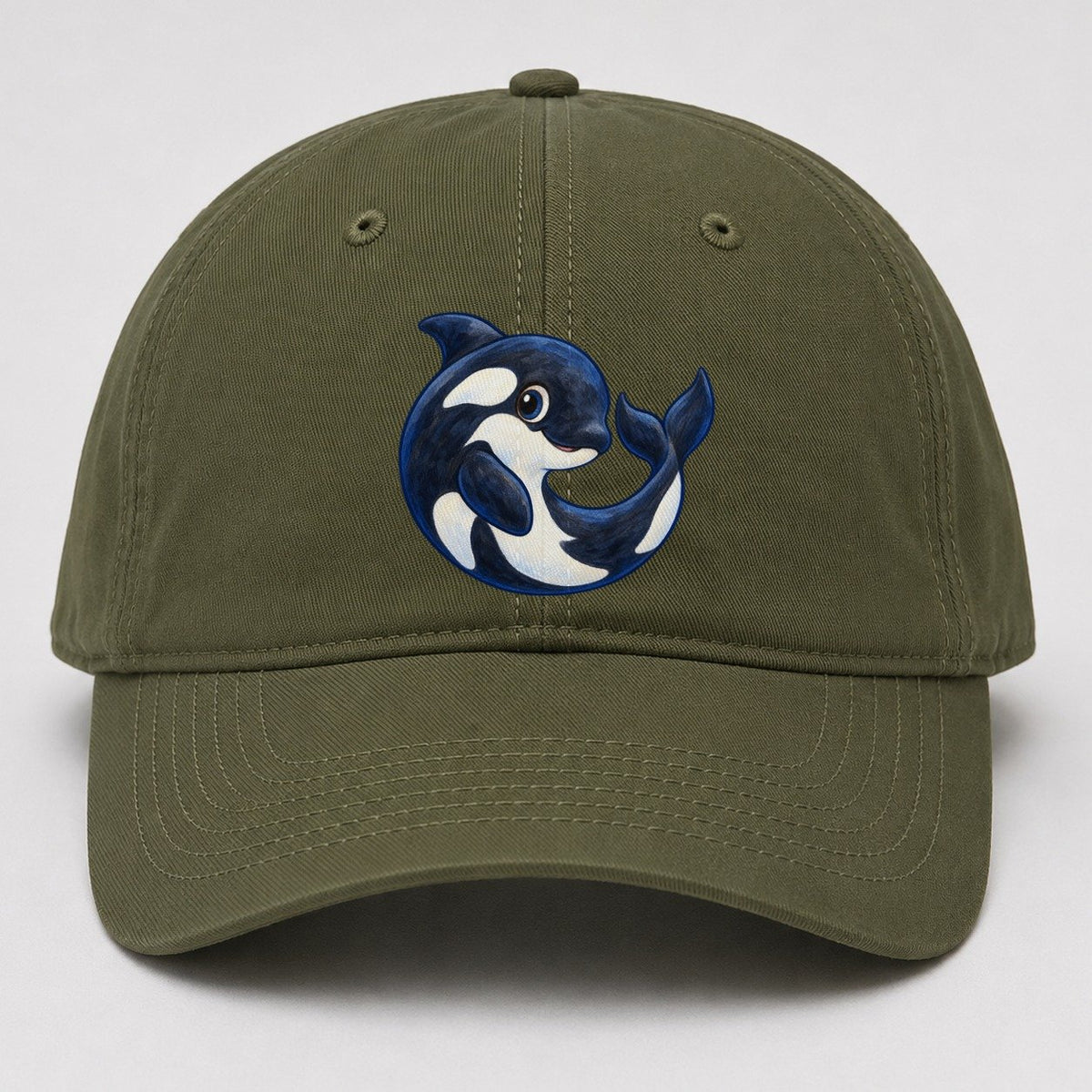 Orca Moon Curl Sea Sprite Baseball Cap – Army Green