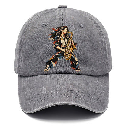 Saxophone Woman Paper Collage Classic Cap – Urban Haze