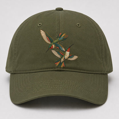 Crosswind Hummingbird Pair Gentle Wild Baseball Cap – Army Green