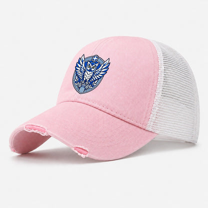 Greece Minimal Emblem Country Logos Washed Trucker Hat – Light Pink