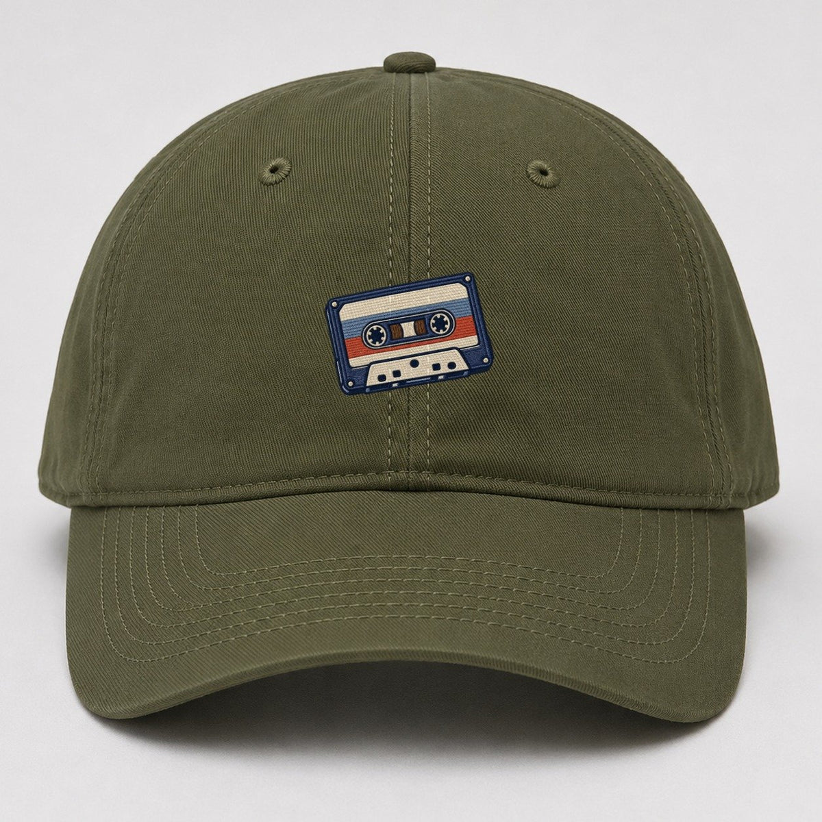 Cassette Tape Tiny Solo Marks Baseball Cap – Army Green