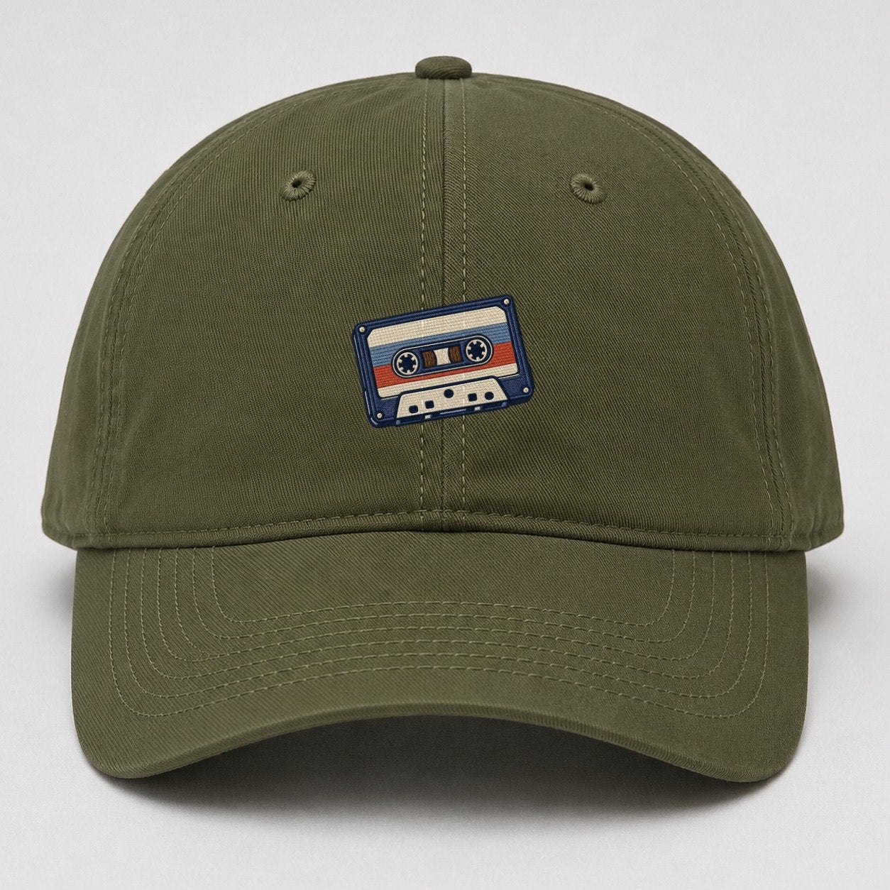 Cassette Tape Tiny Solo Marks Baseball Cap – Army Green
