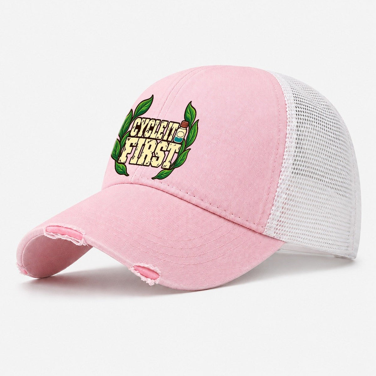 Cycle It First Aquarium Keeping Washed Trucker Hat – Light Pink