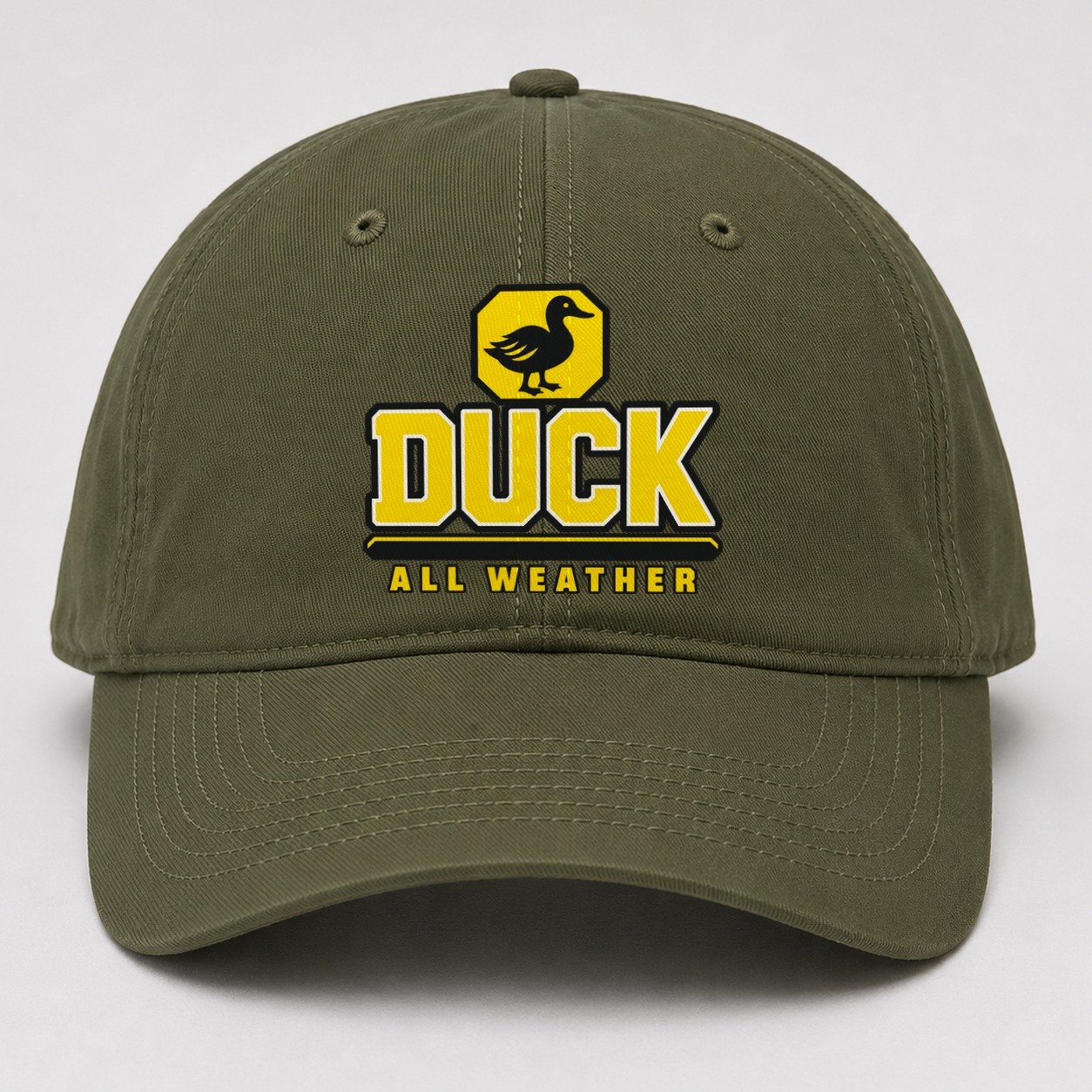 Duck All Weather Heavy Duty Baseball Cap – Army Green