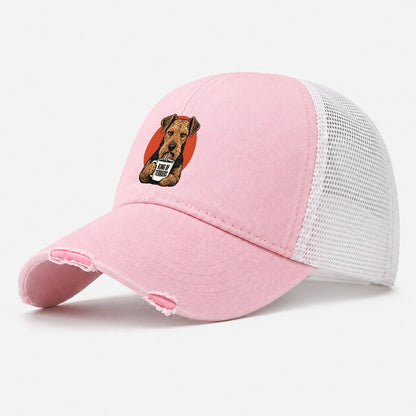 Airedale Terrier Mug Truths Dog Mug Truths Washed Trucker Hat – Light Pink