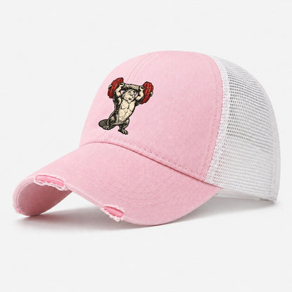 Beaver Log Press Animal Lifters Washed Trucker Hat – Light Pink