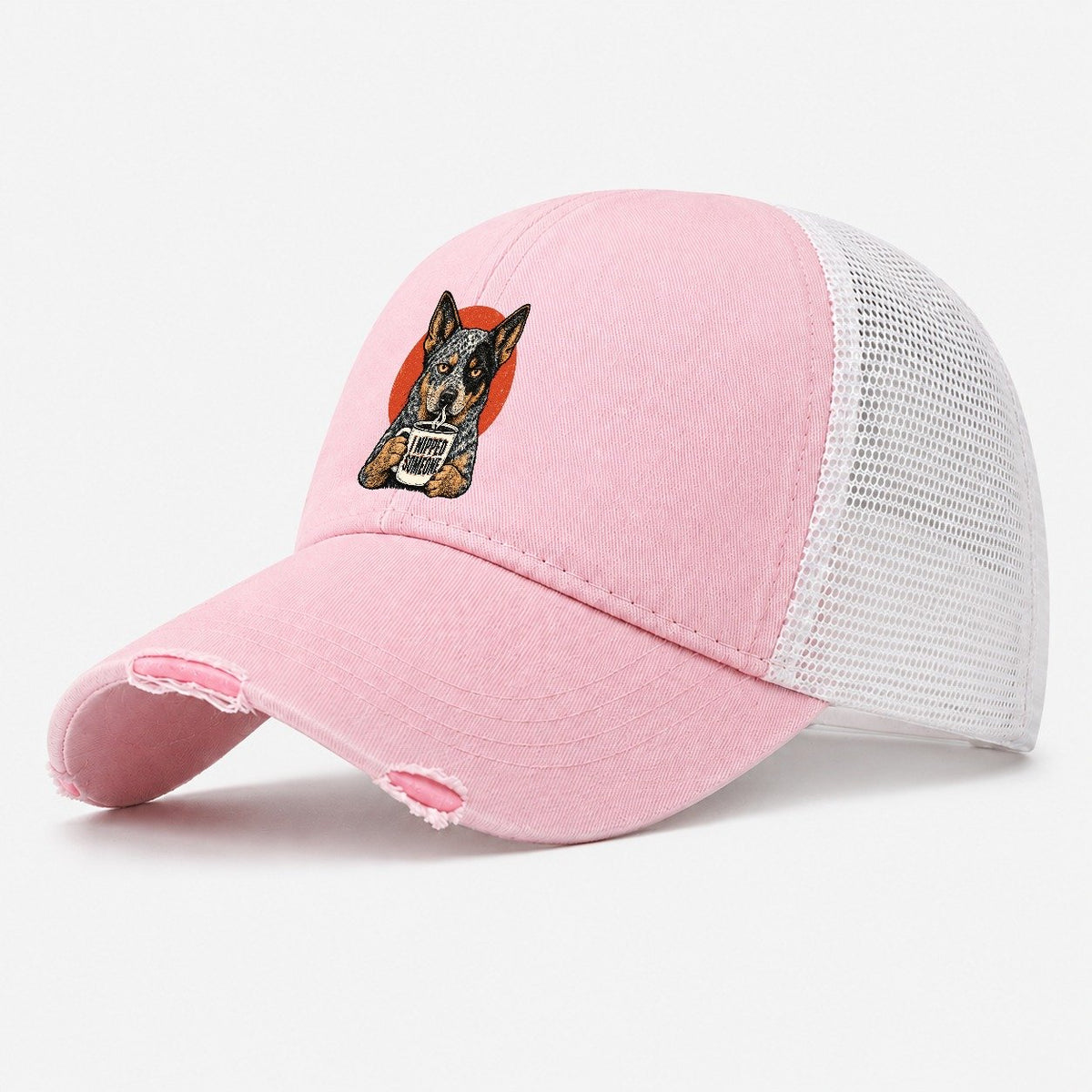 Australian Cattle Dog Mug Truths Washed Trucker Hat – Light Pink