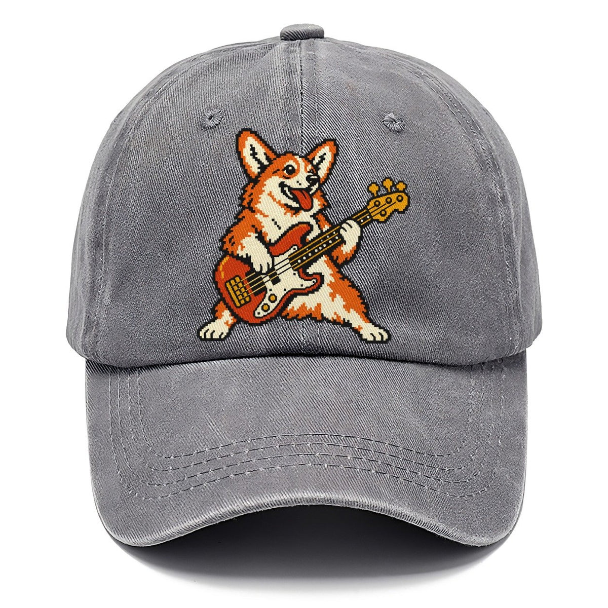 Pixel Art Corgi Bass Player Sundown Classic Cap – Urban Haze