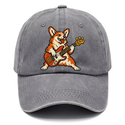 Pixel Art Corgi Bass Player Sundown Classic Cap – Urban Haze