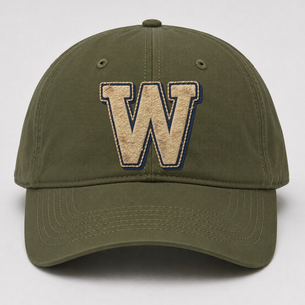 Varsity Chenille W Monogram Baseball Cap – Army Green
